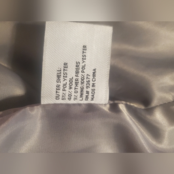 Worthington Size Medium Gray and Sliver Peacoat Missing a button - Picture 5 of 6